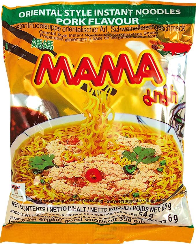 Mama Instant Noodles Pork Flavour 60 g. มาม่า รสหมูสับ 60 กรัม