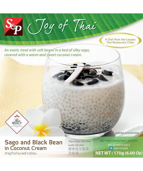 S&P Sago and Black Bean In Coconut Cream 170g สาคูถั่วดำมะพร้าวอ่อน