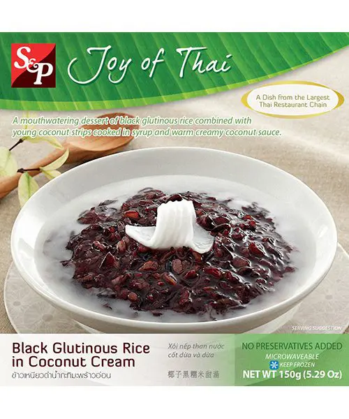 S&P Black Glutinous Rice in Coconut Cream 150g ข้าวเหนียวดำน้ำกะทิมะพร้าวอ่อน