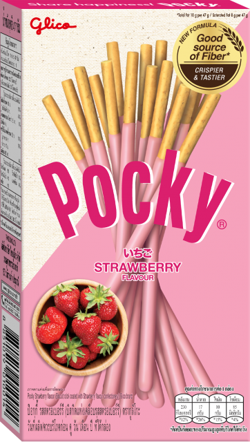 Pocky Strawberry Flavour (Biscuit Stick) 47g ป๊อกกี้ รสสตรอเบอร์รี