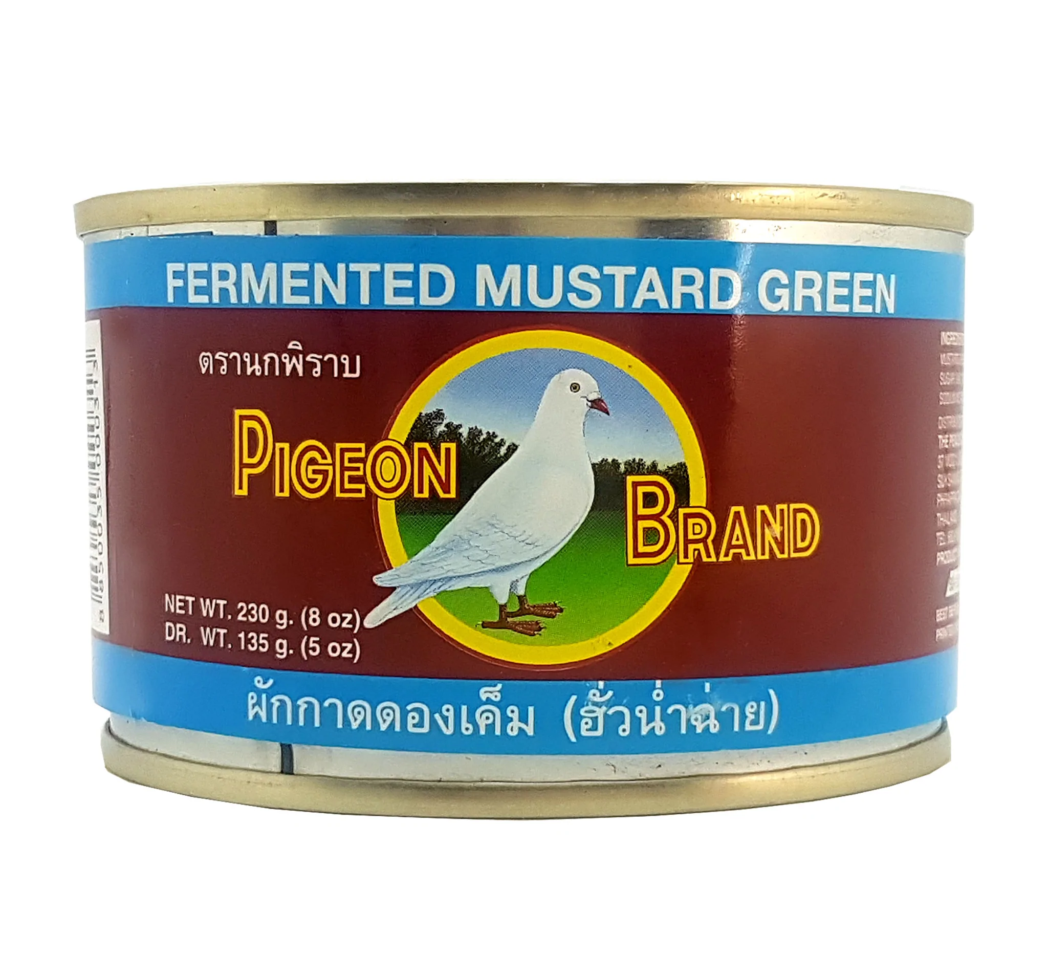 Pigeon Brand Fermented Mustard Green Pickled Thai Style 230 g. ผักกากดองเค็ม
