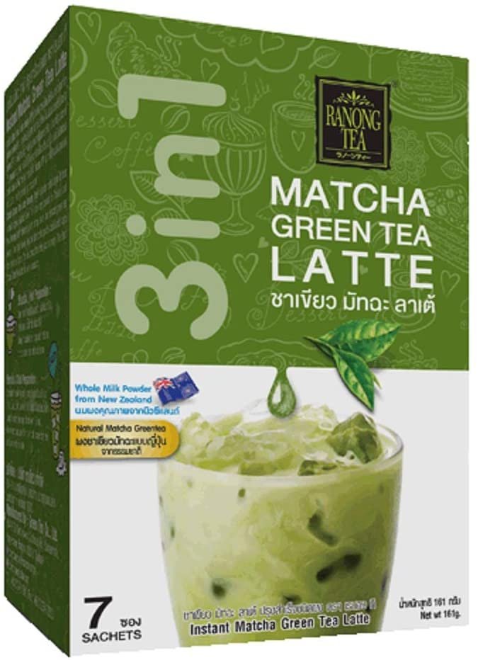 Ranong 3 in 1 matcha green tea mix 7x23g ชาเขียว มัทฉะ ลาเต้
