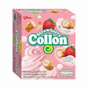 Collon Strawberry Flavour 46g (Biscuit Rolls) โคลลอน รสสตรอเบอร์รี ตรากูลิโกะ