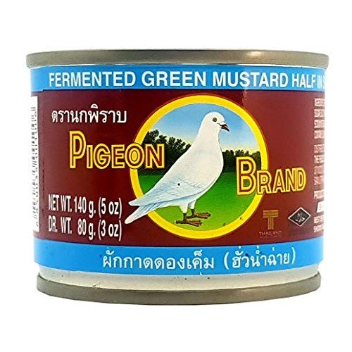 Pigeon Brand Fermented Mustard Green Pickled Thai Style 140 g. ผักกากดองเค็ม