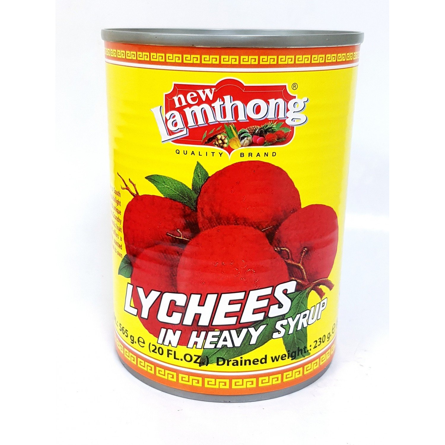New Lamthong Lychees in heavy syrup 565g Thai Lychee in Syrup ลิ้นจี่กระป๋อง